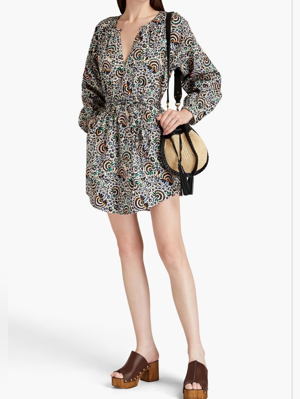 A.L.C. Adelaide Mini Dress Size 2 Boho Floral 100% Cotton NWOT